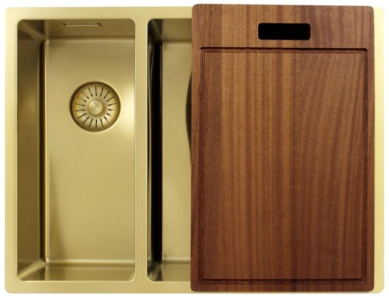 Pure.Sink Exclusivo Goldene 1,5 anderthalb Spüle 18+34 cm 10mm Radius PEX183440-60