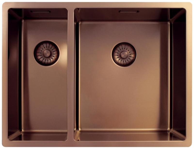 Pure.Sink Exclusivo Kupfer 1,5 anderthalb Spülbecken 18+34cm 10mm Radius PEX183440-62