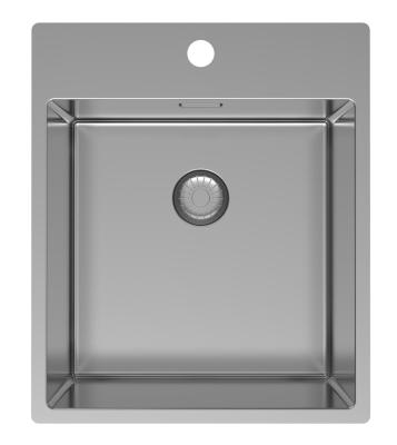 Pure.Sink Exclusivo RVS Spüle 44x52 cm Tapwing mit Lochbank für Wasserhahn 10mm Radius PEX4040T-02