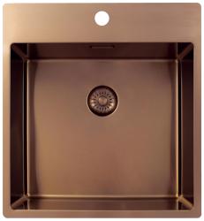 Pure.Sink Exclusivo Kupfer Spülbecken 49x52 cm Tapwing mit Hahnlochbank 10mm Radius PEX4540T-62