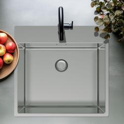 Pure.Sink Exklusives Edelstahl-Spülbecken 54x52cm Tapwing mit Armaturlochbank 10mm Radius PEX5040T-02