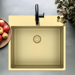 Pure.Sink Exclusivo Goldene Spülbecken 54x52 cm Tapwing mit Kranlochbank 10mm Radius PEX5040T-60