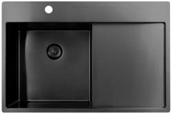 Pure.Sink Exclusivo Gun Metal Spüle mit Abtropffläche 78x52 cm Tapwing links PEX4078LT-61