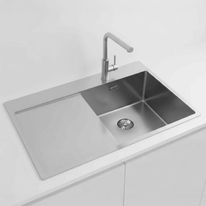 Pure.Sink Exclusivo Edelstahl Spüle mit Abtropffläche 78x52 cm Tapwing rechts PEX4078RT-02
