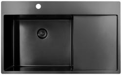 Pure.Sink Exclusivo Gun Metal Spüle mit Abtropffläche 86x52 cm Tapwing links PEX5086LT-61