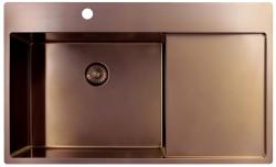 Pure.Sink Exclusivo Kupfer Spülbecken mit Abtropffläche 86x52 cm Tapwing links PEX5086LT-62