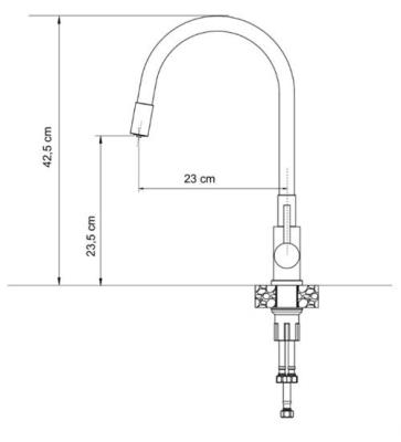 Quadri Selene Küchenmischbatterie Schwarz 3-Wege mit flexiblem Auslauf und zusätzlichem Anschluss für gefiltertes Wasser 1208971406