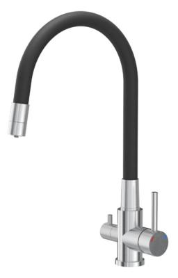 Quadri Selene Küchenmischbatterie Edelstahl 3-Wege mit flexiblem Auslauf und zusätzlichem Anschluss für gefiltertes Wasser 1208971407