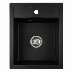 Graniteland Prest Granit Arduinstein-Hartstein-Look Spülbecken Tapwing mit Lochbank für Wasserhahn Aufbau 400x500mm mit Edelstahl-Stecker 1208971420