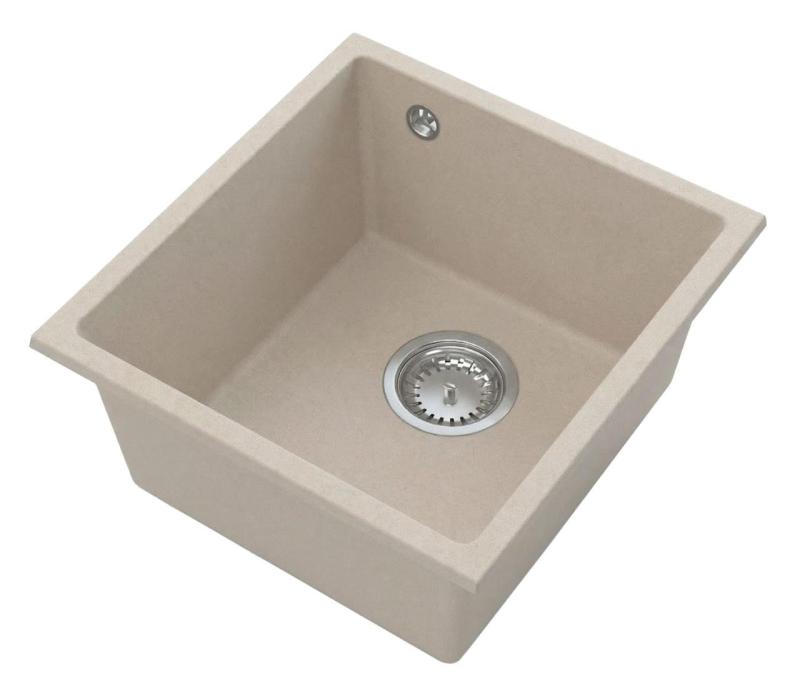 Graniteland Miniva Granit Spülbecken Beige Unterbau 385x410 mm 1208971451