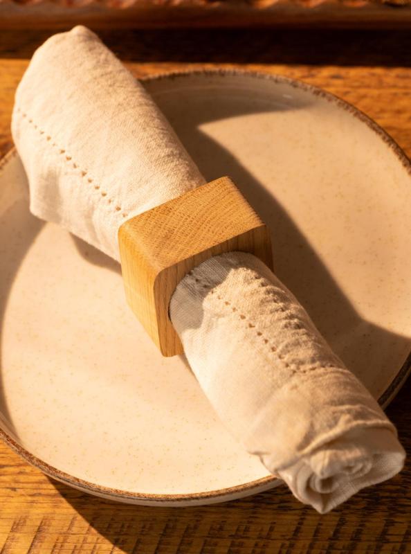 Woodsea Serviettenring Eiche - Eichenholz Serviettenring 5x5 cm 2 Stück 1208971602