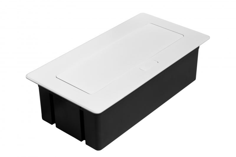 MULTISOFT Möbelsteckdose 2x Steckdose mit Erdung, USB A+C, RJ45, Stromkabel mit Stecker, Weiß