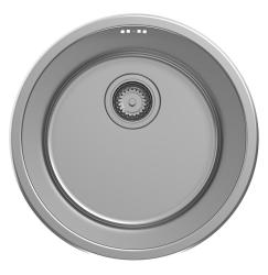 Pure.Sink Rondo Edelstahl Runde Spüle flächenbündig, Unterbau und Aufbau 38 cm PRN38-02