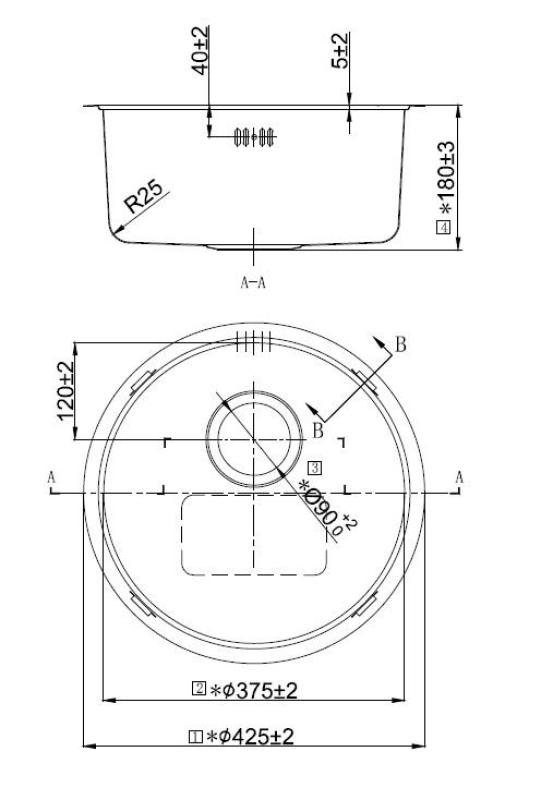 Pure.Sink Rondo Runde Edelstahlspüle für Unterputz-, Unterbau- und Aufputzmontage, 37 cm, RD375-SS