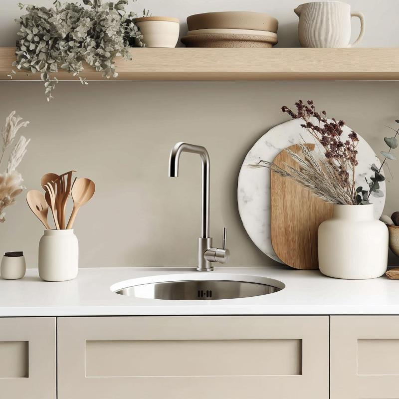 Pure.Sink Rondo Edelstahl Runde Spüle flächenbündig, Unterbau und Aufbau 38 cm PRN38-02