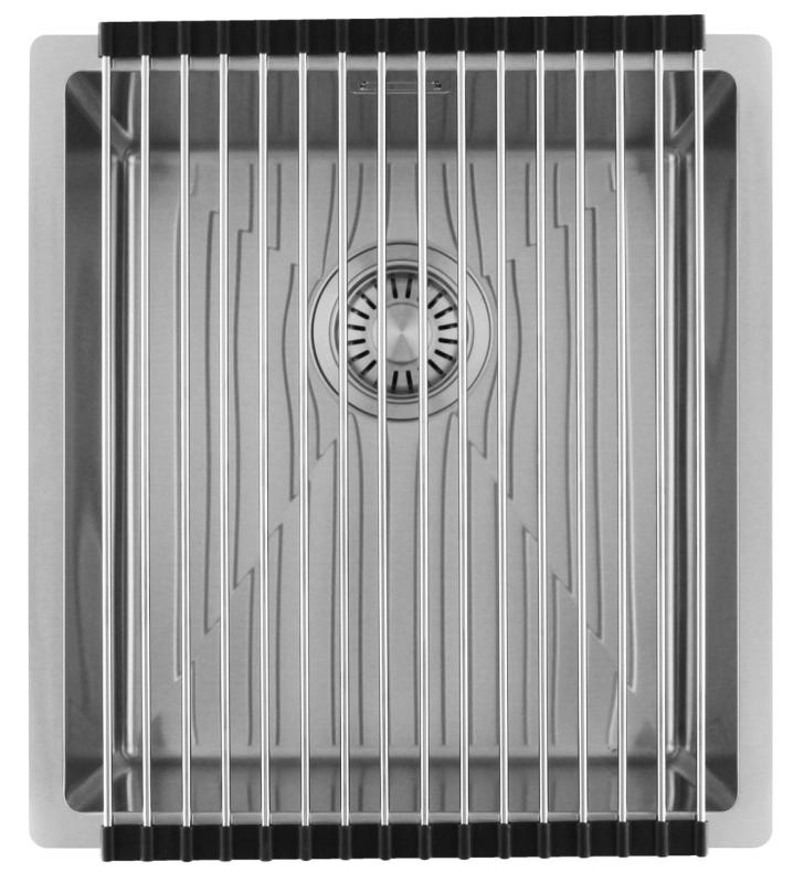 Pure.Sink Luxion Edelstahlspüle 36 x 40 cm Unterbau, flach eingebaut und Aufsatz  PLX3640-02