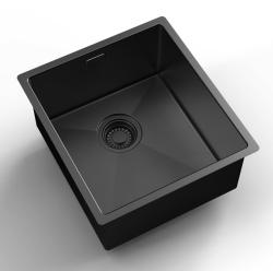 Pure.Sink Luxion PVD Schwarze Spüle 36 x 40 cm Unterbau, flächenbündiger Einbau und Aufsatz PLX3640-63