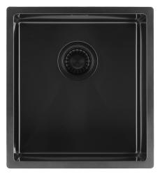 Pure.Sink Luxion PVD Schwarze Spüle 36 x 40 cm Unterbau, flächenbündiger Einbau und Aufsatz PLX3640-63