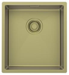 Pure.Sink Luxion Goldfarbene Spüle 36 x 40 cm Unterbau, flach eingebaut und aufgesetzt PLX3640-60