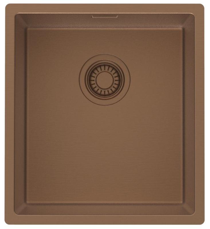 Pure.Sink Luxion Kupfer-Spülbecken 36 x 40 cm Unterbau, flächenbündiger Einbau und Aufsatz PLX3640-62