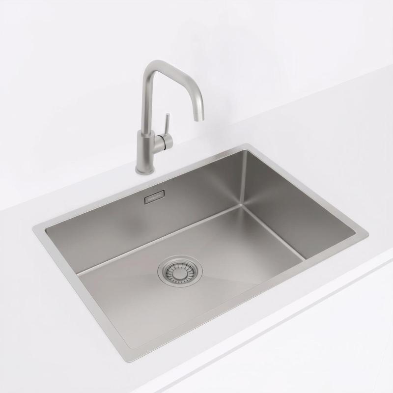 Pure.Sink Luxion Edelstahlspüle 55 x 40 cm Unterbau, flächenbündiger Einbau und Aufsatz PLX5540-02