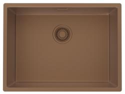 Pure.Sink Luxion Kupfer-Spülbecken 55 x 40 cm Unterbau, flach eingebaut und Aufsatz PLX5540-62