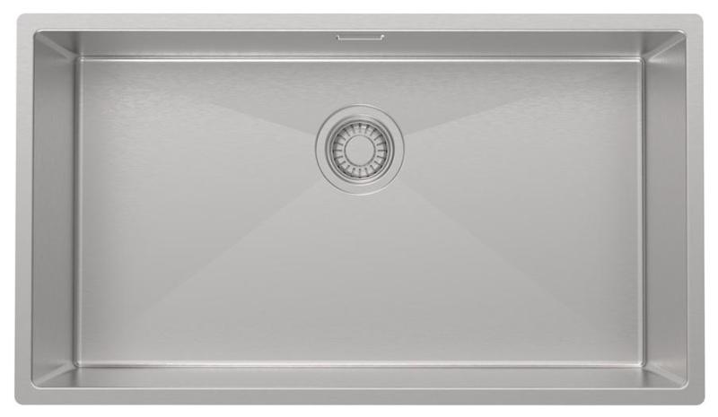 Pure.Sink Luxion Große Edelstahlspüle 74 x 40 cm Unterbau, flach eingebaut und Aufsatz PLX7440-02