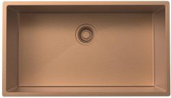 Pure.Sink Luxion Großes Kupferwaschbecken 74 x 40 cm Unterbau, flach eingebaut und Aufsatz PLX7440-62