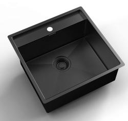 Pure.Sink Luxion PVD Schwarze Spüle 51 x 50 cm Tapwing mit Lochbank PLX5150T-63