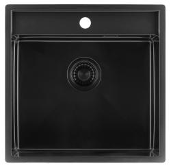 Pure.Sink Luxion PVD Schwarze Spüle 51 x 50 cm Tapwing mit Lochbank PLX5150T-63