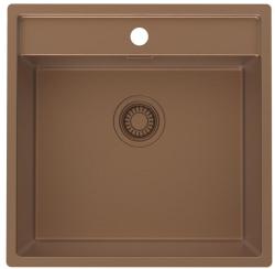 Pure.Sink Luxion Kupferspüle 51 x 50 cm Tapwing mit Hahnlochbank PLX5150T-62