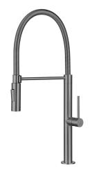 Pure.Sink Luxion Gun Metal Küchenarmatur Profi mit flexiblem Auslauf und 2 Strahlarten PLXFLEX-61