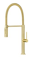 Pure.Sink Luxion Goldfarbene Profi-Küchenarmatur mit flexiblem Auslauf und 2 Strahlarten PLXFLEX-60