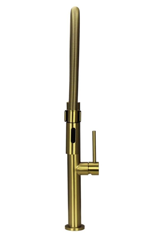 Pure.Sink Luxion Goldener Küchenwasserhahn Profi mit flexiblem Auslauf und 2 Strahlarten PLXFLEX-60