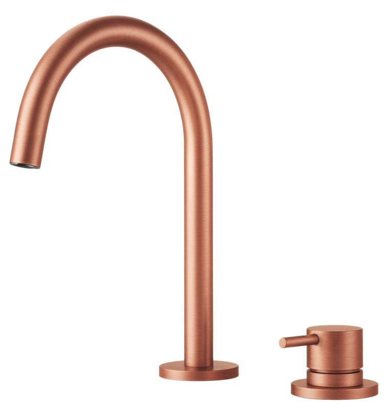 Pure.Sink Luxion 2-Loch-Küchenarmatur aus Kupfer mit rundem Auslauf PLX2HR-62