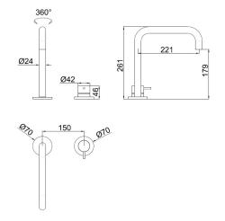 Pure.Sink Luxion 2-Loch-Küchenarmatur in Mattschwarz mit U-Auslauf PLX2HU-10