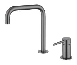 Pure.Sink Luxion 2-Loch-Küchenarmatur aus Gun Metal mit U-Auslauf PLX2HU-61