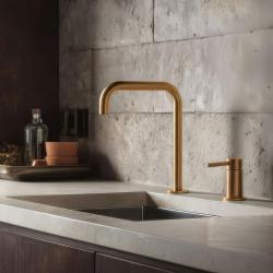 Pure.Sink Luxion 2-Loch-Küchenarmatur in Gold mit U-Auslauf PLX2HU-60