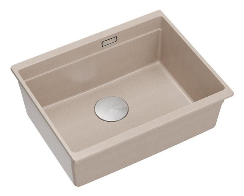 Quadri Newport II Granit Unterbau beige Spüle 560x450mm mit Edelstahl-Stecker und Abflusskappe 1208971766