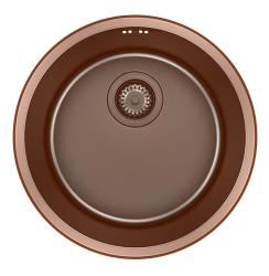 Pure.Sink Rondo Kupfer Runde Spüle flächenbündig, Unterbau und Aufbau 38 cm PRN38-62