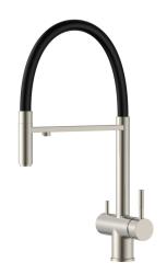 Pure.Sink Elite Steel Flex 3-Wege Edelstahl Küchenarmatur mit flexiblem Auslauf und gefiltertem Wasser PS8110-02