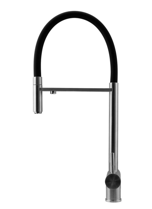 Pure.Sink Elite Steel Flex 3-Wege Edelstahl Küchenarmatur mit flexiblem Auslauf und gefiltertem Wasser PS8110-02