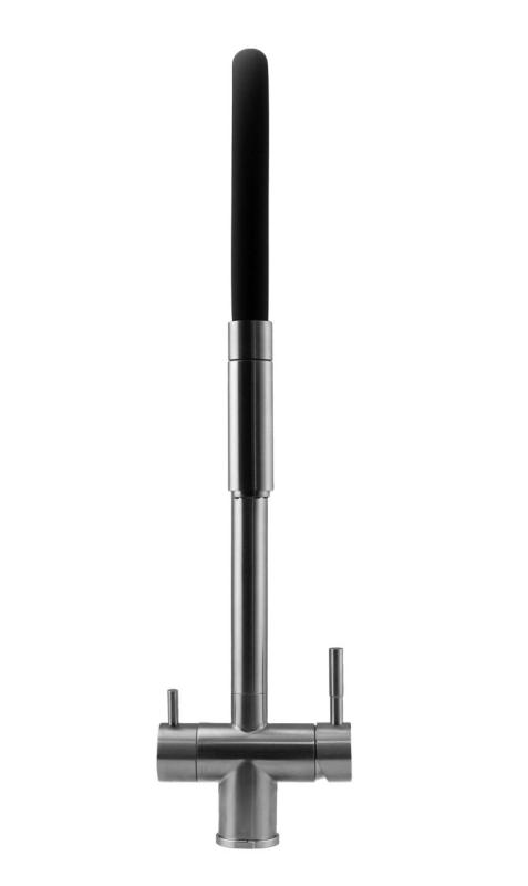 Pure.Sink Elite Steel Flex 3-Wege Edelstahl Küchenarmatur mit flexiblem Auslauf und gefiltertem Wasser PS8110-02