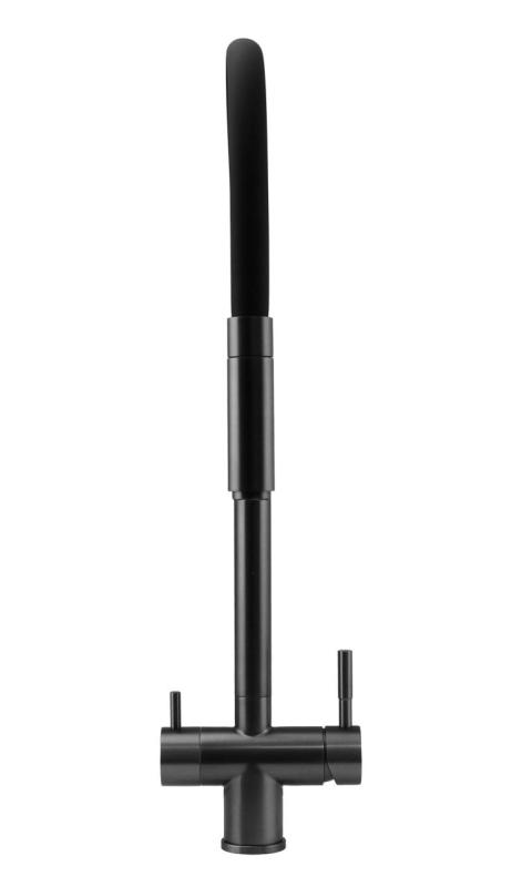 Pure.Sink Elite Steel Flex 3-Wege PVD Gun Metal Küchenarmatur mit flexiblem Auslauf und gefiltertem Wasser PS8110-61