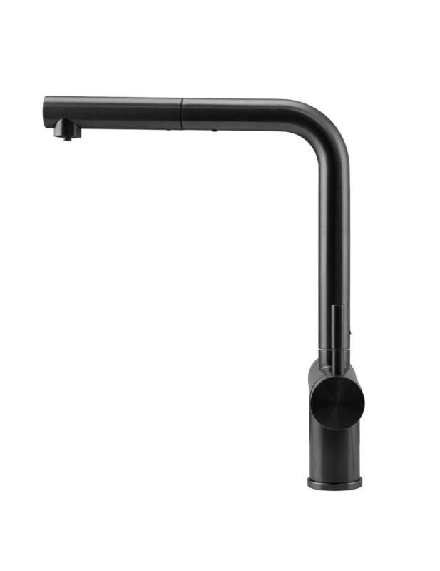 Pure.Sink Elite Steel Clear-S PVD Gun Metal 3-Wege Küchenarmatur mit Ausziehbarem Auslauf und Gefiltertem Wasser PS8120-61