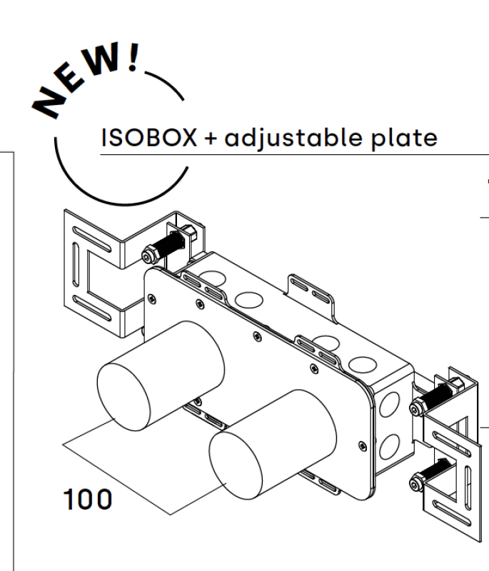 Waterevolution Einbau-Waschtischmischer 2-Loch mit Verstellbarkeit T0.16.EBI