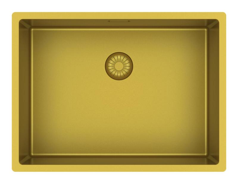 Pure.Sink Exclusivo Goldene Spüle 55 x 40 cm, 10 mm Radius, Unterbau, Flachbau und Aufsatz PEX5540-60