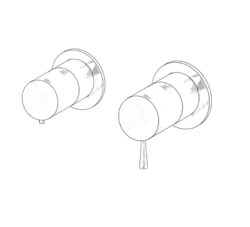 MURO TUA Einbau-Duschthermostat mit 2 Ausgängen, Chrom M1.B32T.R.CR