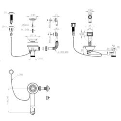 Pure.Sink Universal Goldenes Abflussset inklusive Druckknopf-Ablauf mit Stopfen sowie rechteckigem und rundem Überlauf WSTAUT-60