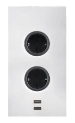 Indux Corner Energie-Säule mit 2 Steckdosen, Schutzkontakt und 2 x USB-Ladegerät Weiß 1208972298